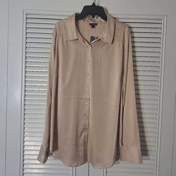 NWT Torrid Madison Satin Button-Up Long Sleeve Shirt Size 1X 14-16 - Picture 5 of 9